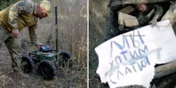 Не растерялись: украинские бойцы взяли в плен оккупанта неработающим дроном. ВИДЕО