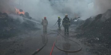 У Києві локалізували масштабну пожежу в Голосіївському районі – ДСНС показала кадри