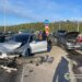 Tesla влетіла у дві автівки на мосту у Києві, є жертва