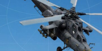 Украинские дроны атаковали российский ударный вертолёт «Ночной охотник» в России. ВИДЕО