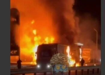 Российские оккупанты нанесли удар по АЗС возле КПП «Ягодин» на границе с Польшей. ВИДЕО