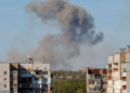 Здійнявся густий дим: у Києві сталось подвійне влучання БпЛА