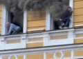 Центр Києва палає після удару: «шахед» влучив у НАН України, люди вибираються з вікон